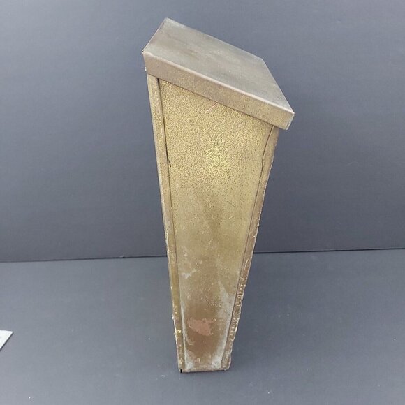 Brass Mailbox Repousse Embossed Homestead Pilgrims Preparing Food England Made - Picture 12 of 14